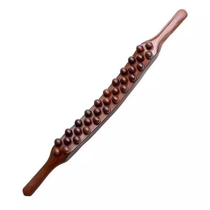 💆‍♀️✨ Buy 2 get 1 free! 19-Bead Wooden Body Massage Roller – Natural Beech Wood, Ergonomic Grip & Full-Body Relaxation