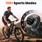 Men's military-style smartwatch with a 1,100-mAh battery, 1.7-inch AMOLED display, LED flashlight, IP68 water resistance, fitness watch with phone functionality, over 110 sport modes, heart rate and sleep tracking, compatible with iOS and Android