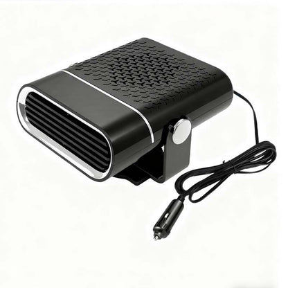 Portable 2-in-1 car fan with heating function – 360° rotatable, fast defrosting, heating and ventilation, quiet and lightweight for winter and summer!