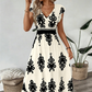 🌸Elegante Jurk met V-hals & Barokprint | Luchtig, Comfortabel & Vrouwelijk