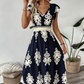 🌸Elegante Jurk met V-hals & Barokprint | Luchtig, Comfortabel & Vrouwelijk