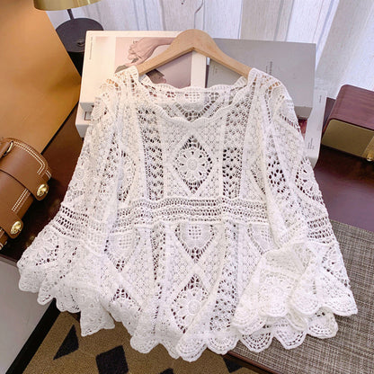 🥳HETE UITVERKOOP 2026🥳💞Meer dan 50K+ verkocht!Dames blouse in vintage-stijl met kant als bedekkend bovenkledingstuk