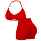 Naadloze Sportset voor Dames | Haltertop & Short met Buikcorrectie