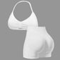 Naadloze Sportset voor Dames | Haltertop & Short met Buikcorrectie