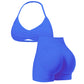 Naadloze Sportset voor Dames | Haltertop & Short met Buikcorrectie