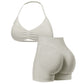Naadloze Sportset voor Dames | Haltertop & Short met Buikcorrectie