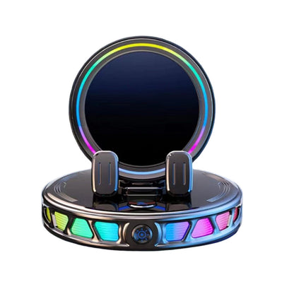Car Phone Holder - 360° Rotating Automatic Wireless Charger with Adjustable Auto-Locking Gravity Linkage, RGB LED Light-Up Touch Control, Vacuum Suction Car Interior Accessory for Dashboard & Windshield, Compatible with iPhone & Android