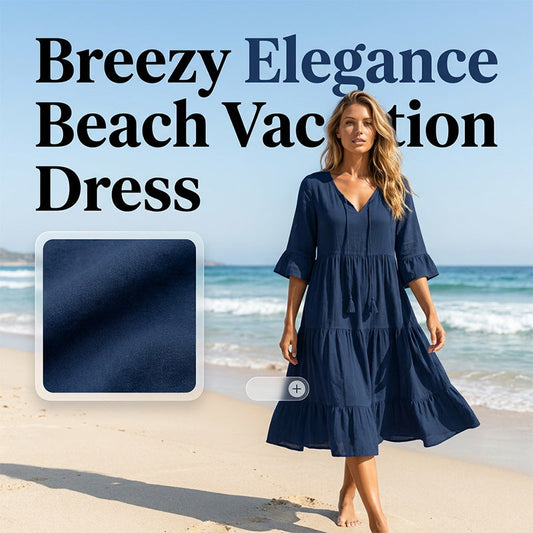 Luchtige Gelaagde Zomerjurk | V-hals | Ademend Polyester | Maten S-5XL