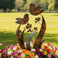 🎁2026 Nieuw binnen 50% KORTING💥🌿 Rustieke Metalen Tuinpaal met Vogel- en Bloemmotief – Decoratief voor Tuin en Pad ✨