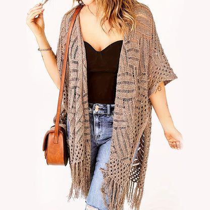 Dames Open-Front Gebreide Cover-Up