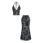 🌼 ZOMERSALE 2026 50% KORTING! Boheems Bloemen 2-delig Set🍹 – Haltertop, Gerimpelde Taille & Zeemeerminrok ✨