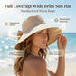 👒 💐 Women's Bowknot Wide Brim Sun Protective Hat – Oversized wide brim blocks UV rays, delicate bow decor, lightweight breathable fabric, ideal for beach, travel & outdoor walking✨