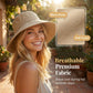 👒 💐 Women's Bowknot Wide Brim Sun Protective Hat – Oversized wide brim blocks UV rays, delicate bow decor, lightweight breathable fabric, ideal for beach, travel & outdoor walking✨