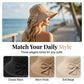 👒 💐 Women's Bowknot Wide Brim Sun Protective Hat – Oversized wide brim blocks UV rays, delicate bow decor, lightweight breathable fabric, ideal for beach, travel & outdoor walking✨