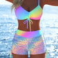 📢📢Laatste dag – 50 % korting!! ⏰Damesbikiniset – topje met strikjes & boyshorts, diverse ontwerpen🩱 Voor op het strand & bij het zwemba
