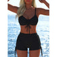 📢📢Laatste dag – 50 % korting!! ⏰Damesbikiniset – topje met strikjes & boyshorts, diverse ontwerpen🩱 Voor op het strand & bij het zwemba