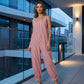 Casual gestreepte jumpsuit met dunne bandjes voor dames