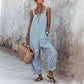 Casual gestreepte jumpsuit met dunne bandjes voor dames