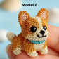 Colorful Beaded 3D Dog Model Kit