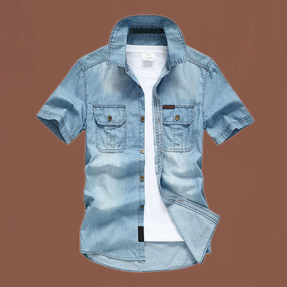 🚨 FINAL HOURS! ⏳ 50% OFF – Built to Last! 👕New Summer Men Denim Short Sleeve Shirt 💨Cool Breathable Trendy Men Clothes