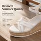 👡 Woven straw. Wedge height. All-day comfort. Summer style, sorted. ☀️