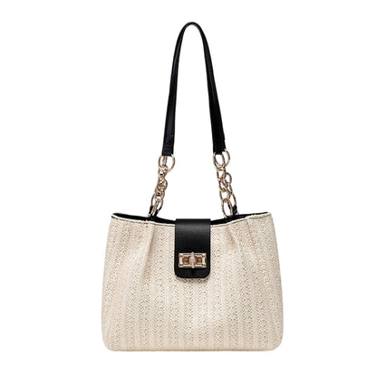 Spacious Commuter Straw Shoulder Bag