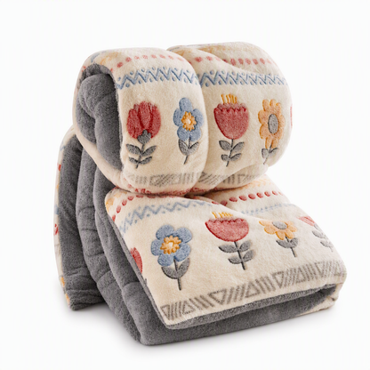 🧊 50% Off Now 🛏️ Double-Sided Sherpa Fleece Winter Comforter — Quilted & Anti-Clumping 🐑