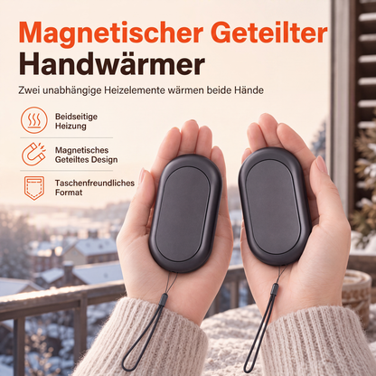📢📢50% OFF !! ⏰Magnetic, Splittable 2-in-1 Rechargeable Hand Warmer – Mini Portable USB Electric Hand Warmer