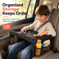 Kids Car Seat Travel Tray Activity Desk with Lap Drawing Board and Baby Stroller Backseat Hanging Storage Organizer Bag