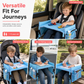 Kids Car Seat Travel Tray Activity Desk with Lap Drawing Board and Baby Stroller Backseat Hanging Storage Organizer Bag