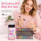 24 Colors Dual Ended Nail Art Pens Set
