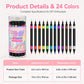 24 Colors Dual Ended Nail Art Pens Set