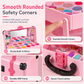 Kids Pretend Play Makeup Kit for Girls Stage Performance Cosmetics and Eyeshadow Toy Set with Carrying Case