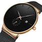 Men's Minimalist Waterproof Quartz Watch