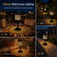 Outdoor Iron Table Lamp Peony Shaped Decorative Atmosphere Light
