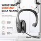 Wireless Bluetooth Call Center Headset with ENC Environmental Noise Cancellation and Auto Pairing for Customer Service and Truck Drivers