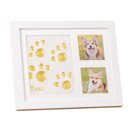 🐾 50% OFF! DIY keepsake set for pet paw prints – wooden frame, soft clay, and space for a photo – preserve a cherished memory forever 🖼️🐱