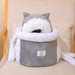 Fleece Lined Pet Carrier Backpack Soft Warm Cat Front Carrier Bag with Hand Warmer Pocket for Autumn and Winter