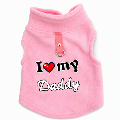 ⏳Time-Limited Special⏰Warm Pet Sweater with Leash Ring – “Love Dad & Mum” Design, Keep Your Pup Cosy & Stylish on Winter Walks ❄️
