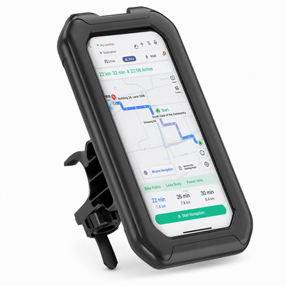 Waterproof Motorcycle and Bicycle Phone Holder with Touch Screen and 360 Degree Rotation