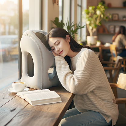 ⏰ LAST DAY – JUST £14.99! ✈️ Travel in Comfort with the Ergonomic Inflatable Travel Pillow 😴