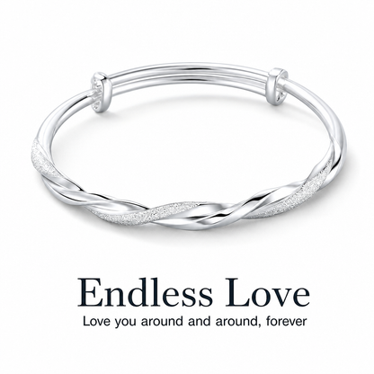 ✨ Mobius Twist Bangle – Frosted & Polished Finishes for Everyday Elegance & Evening Style ❤️🎁