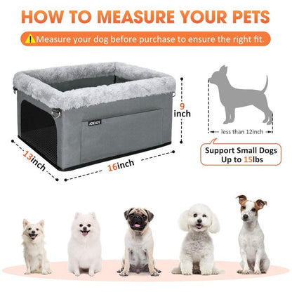 Portable Pet Car Seat and Travel Dog Bed with Scratch and Dirt Resistant Fabric