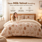 Printed Thick Warm 3-Piece Bedding Set for Autumn and Winter