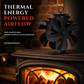 Heat Powered Fireplace Fan with 6 Trapezoidal Base and Thermometer